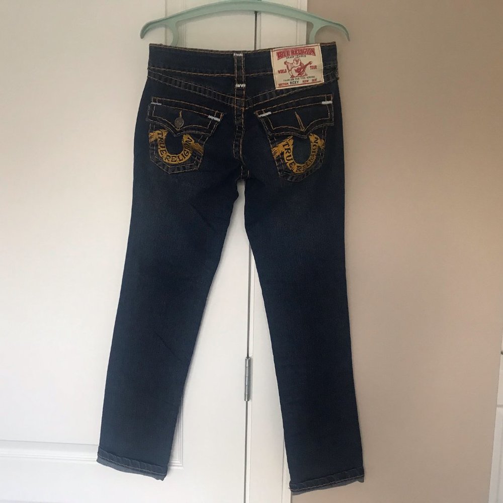 True Religion Ricky Low Waist Slim Straight Skinny Jeans 30 26